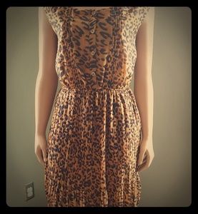 Blue pepper above knee cheetah print dress size M